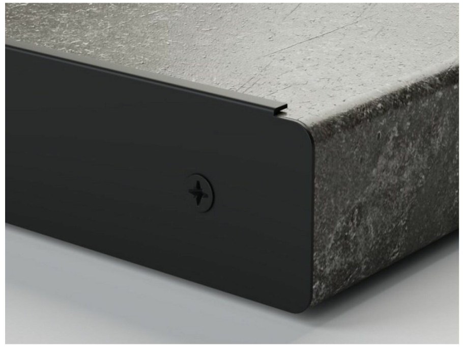 Планка торцевая правая на европодгиб 40 мм черная 40з-r6/180-п-ч