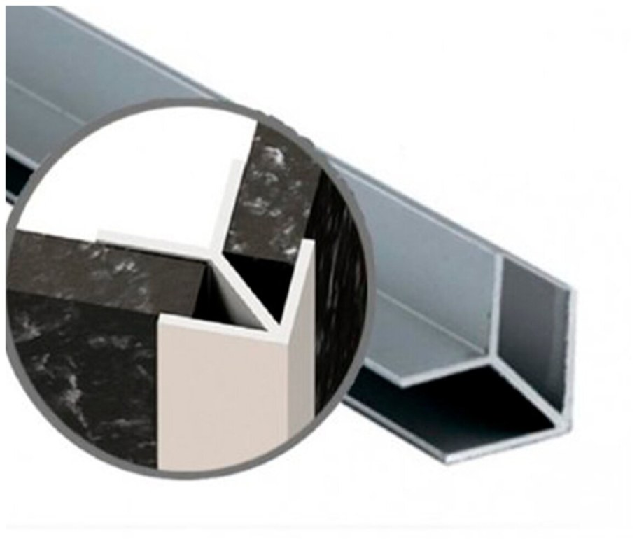 Угловая планка для стеновых панелей 600мм никель