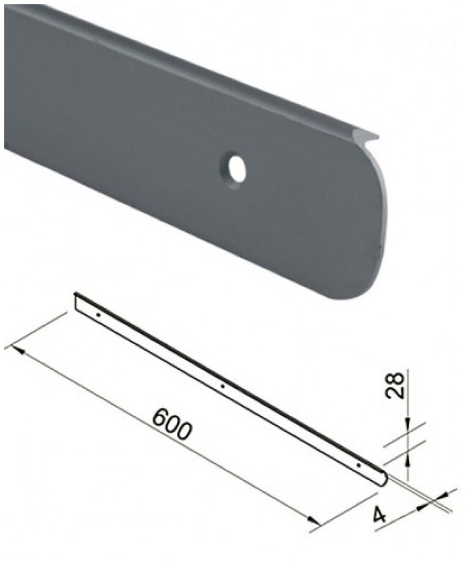 Планка торцевая 28мм универсальная, Союз, матовый хром 1518-r3-u
