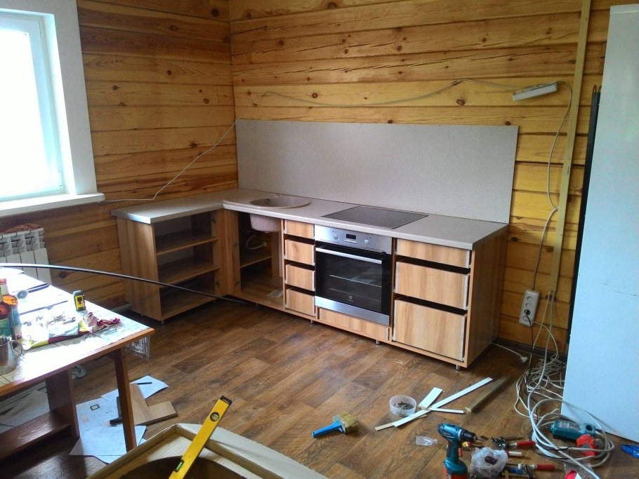 Самодельная кухня на даче