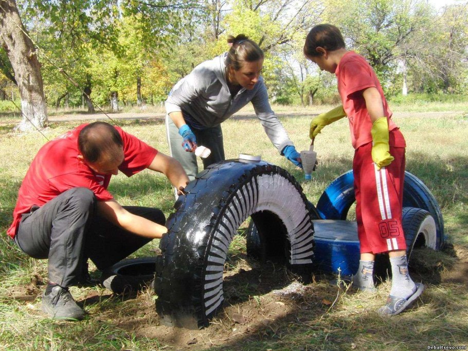Альпийские горки из шины