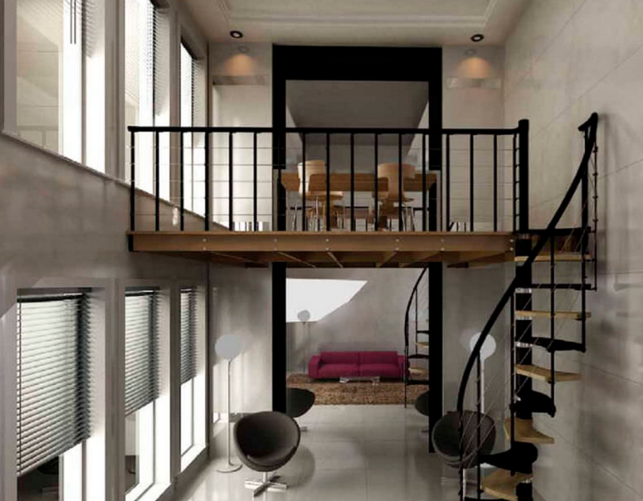 Откатная лестница для антресольного этажа