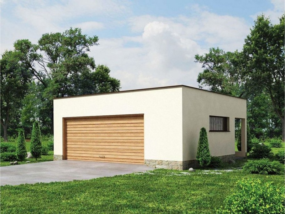 Гараж с плоской кровлей