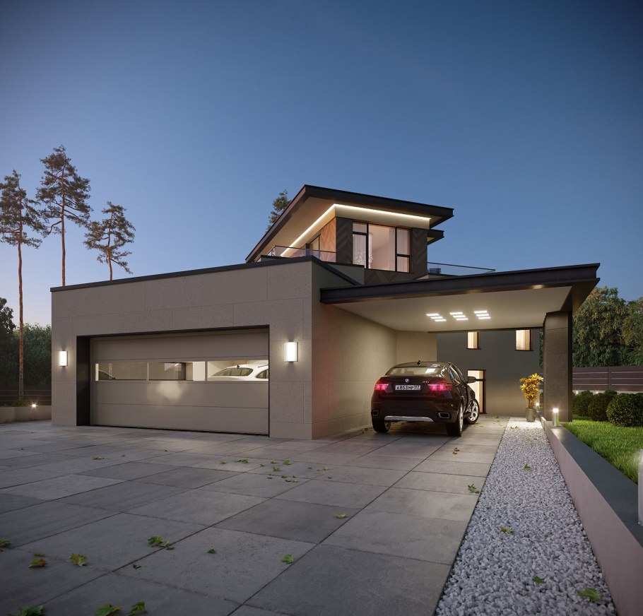 Дом в современном стиле с гаражом