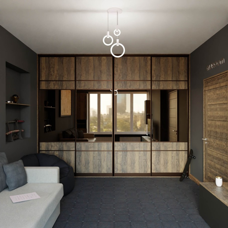 Дуб Хантон темный шкаф