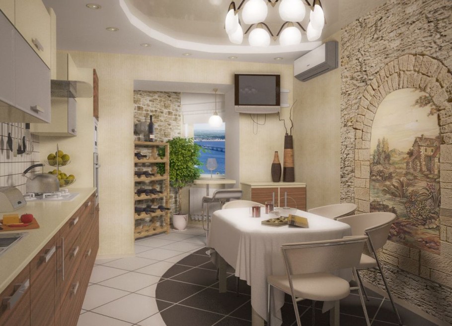 Декоративная штукатурка на кухне