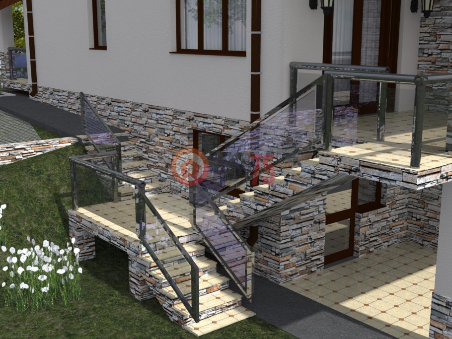 Крыльцо с высоким цоколем