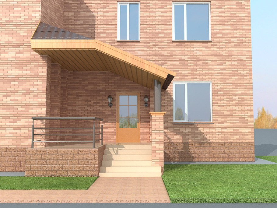 Входная группа из кирпича