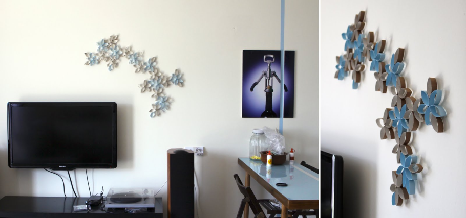 Украшение на стену из подручных средств