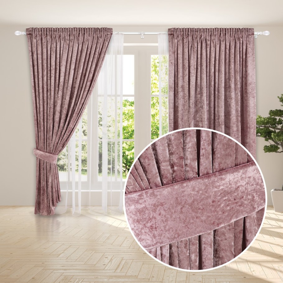 Комплект штор с подхватами "Джерри", пудровый (BL-200381-gr)