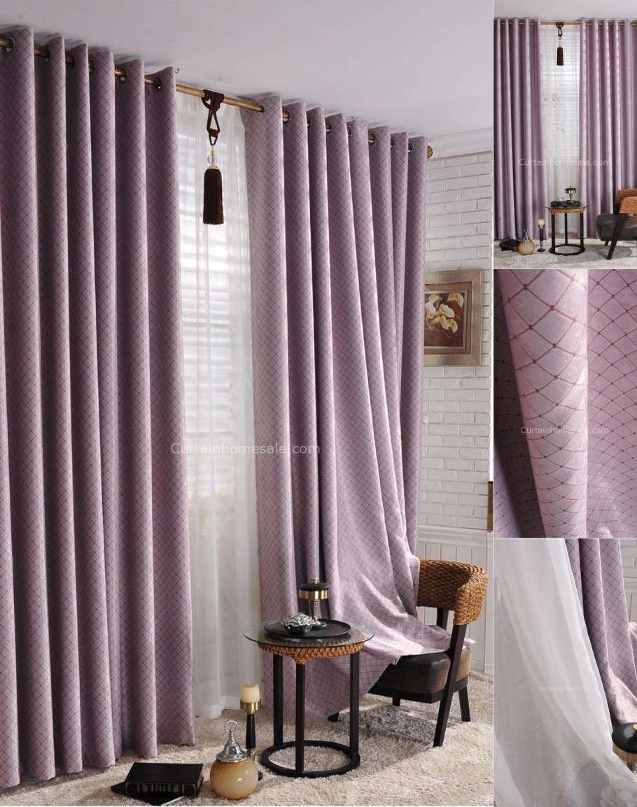 Серо сиреневые шторы