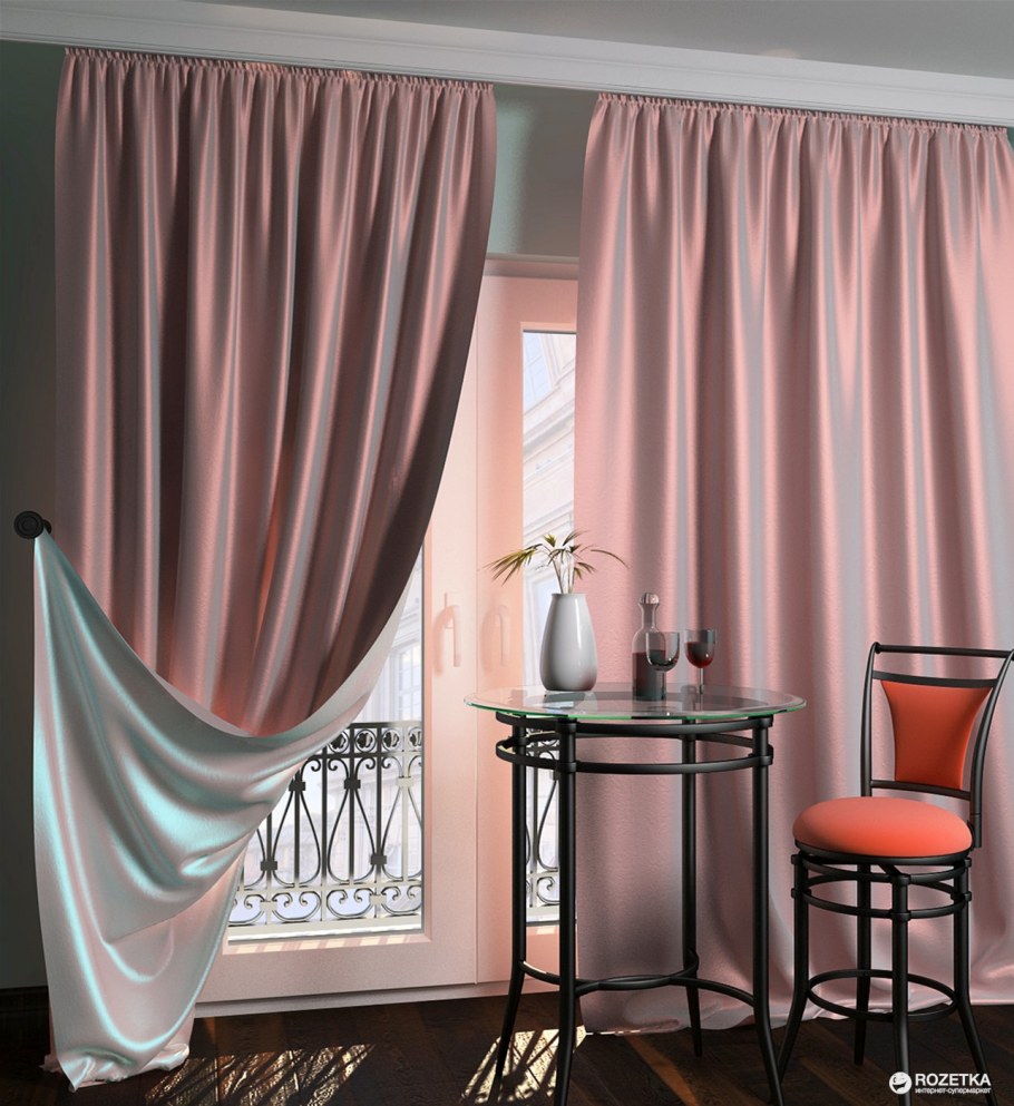 Шторы цвета пыльной розы