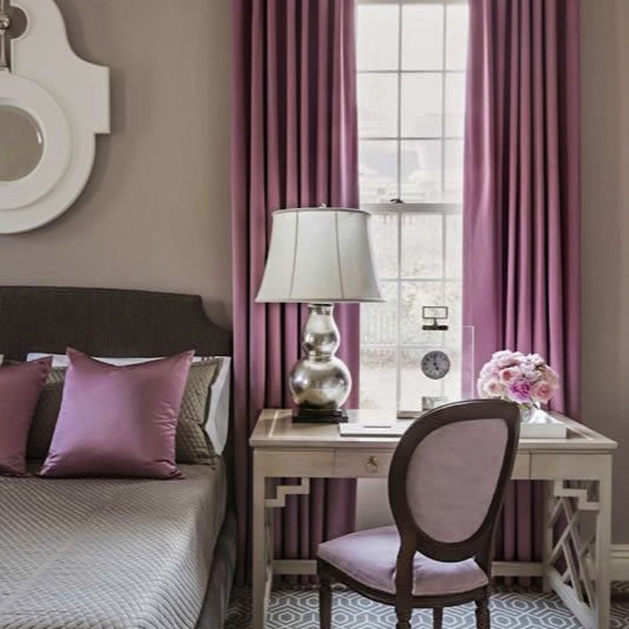Шторы цвета пыльной розы в интерьере