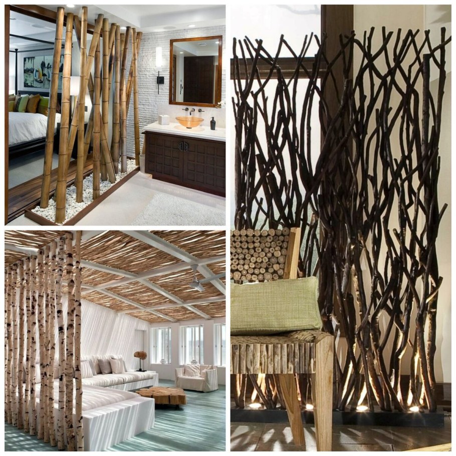 Перегородки из веток дерева