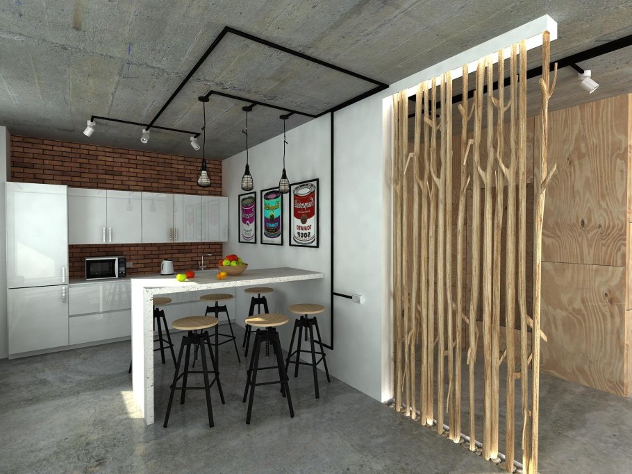 Перегородки в стиле лофт