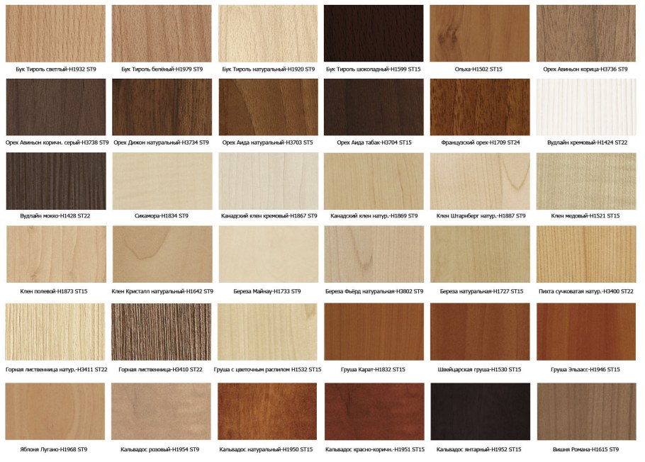 Цвета МДФ Кроношпан