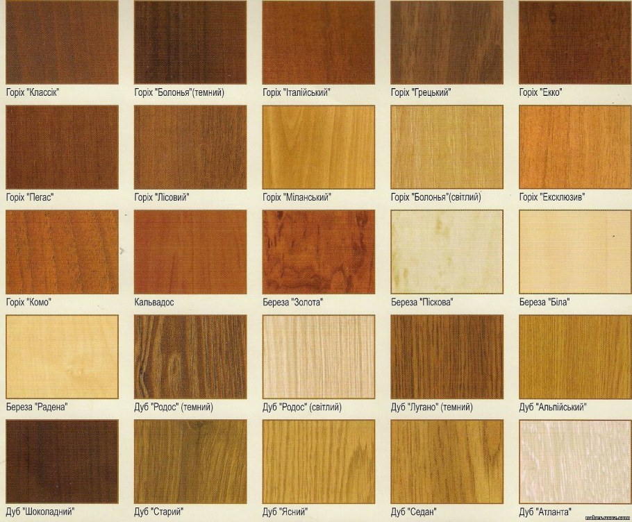 Ламинированный ДСП цветовая гамма