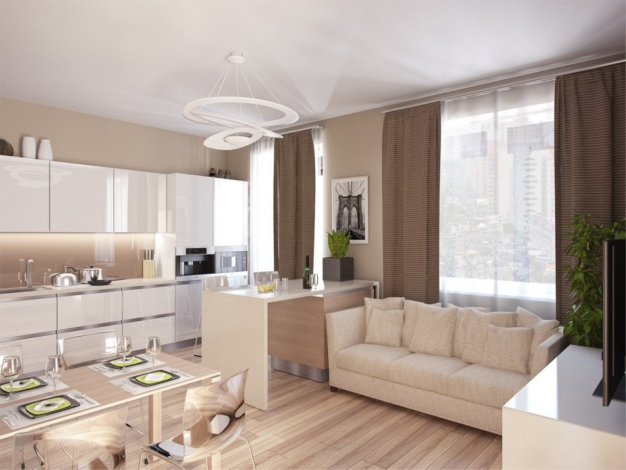 Пик евродвушка кухня гостиная