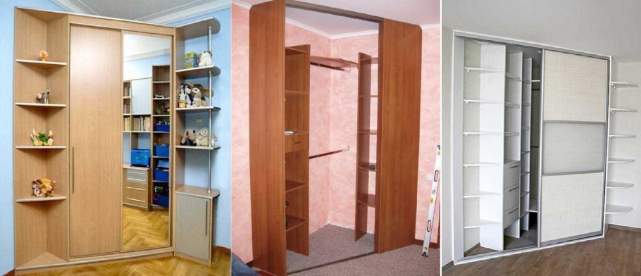 Угловые гардеробные шкафы-купе