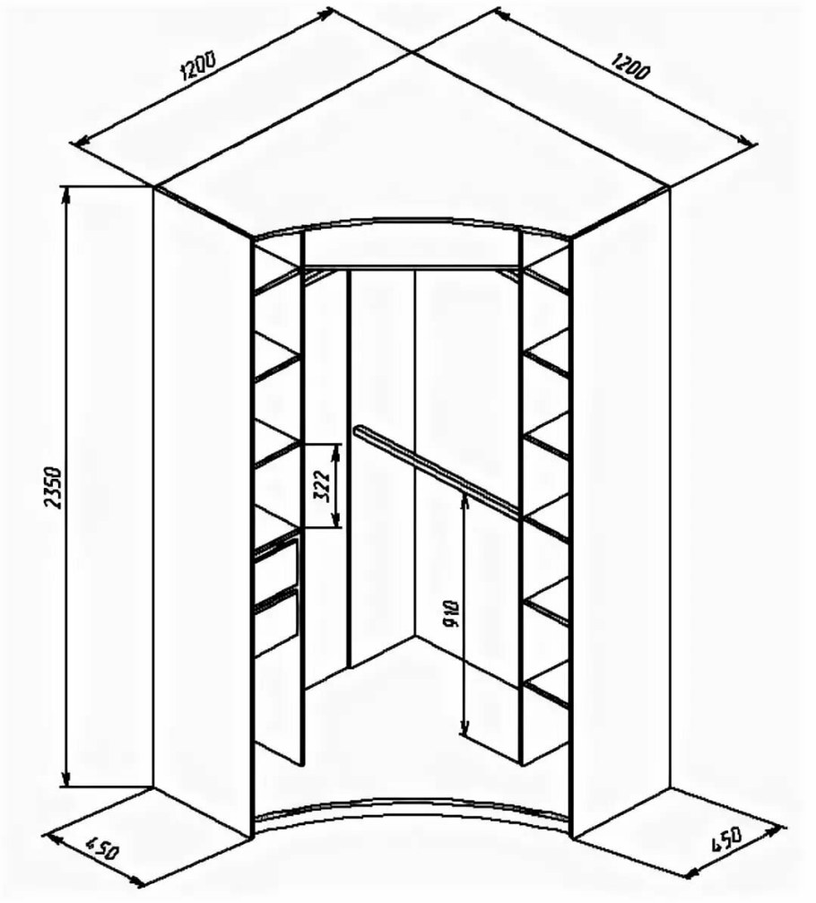 Шкаф угловой 1400х2000 Инфинити