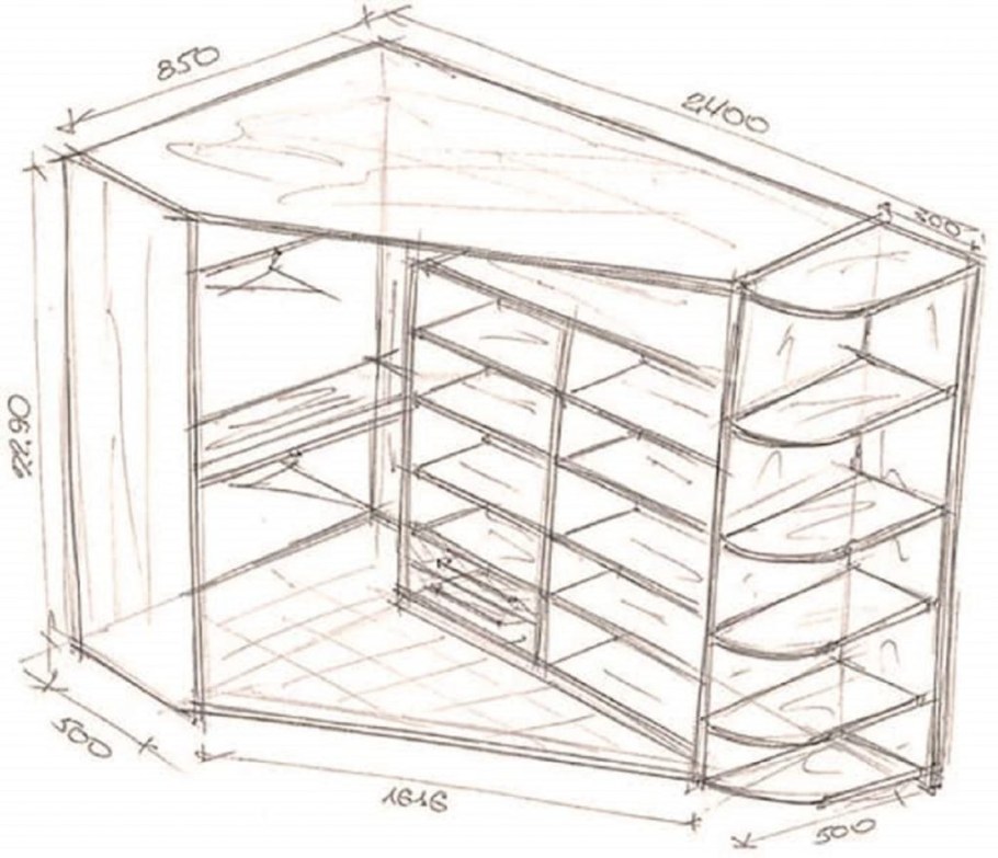 Шкаф купе чертеж в про100