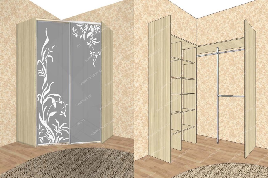 Угловой шкаф-купе в спальню