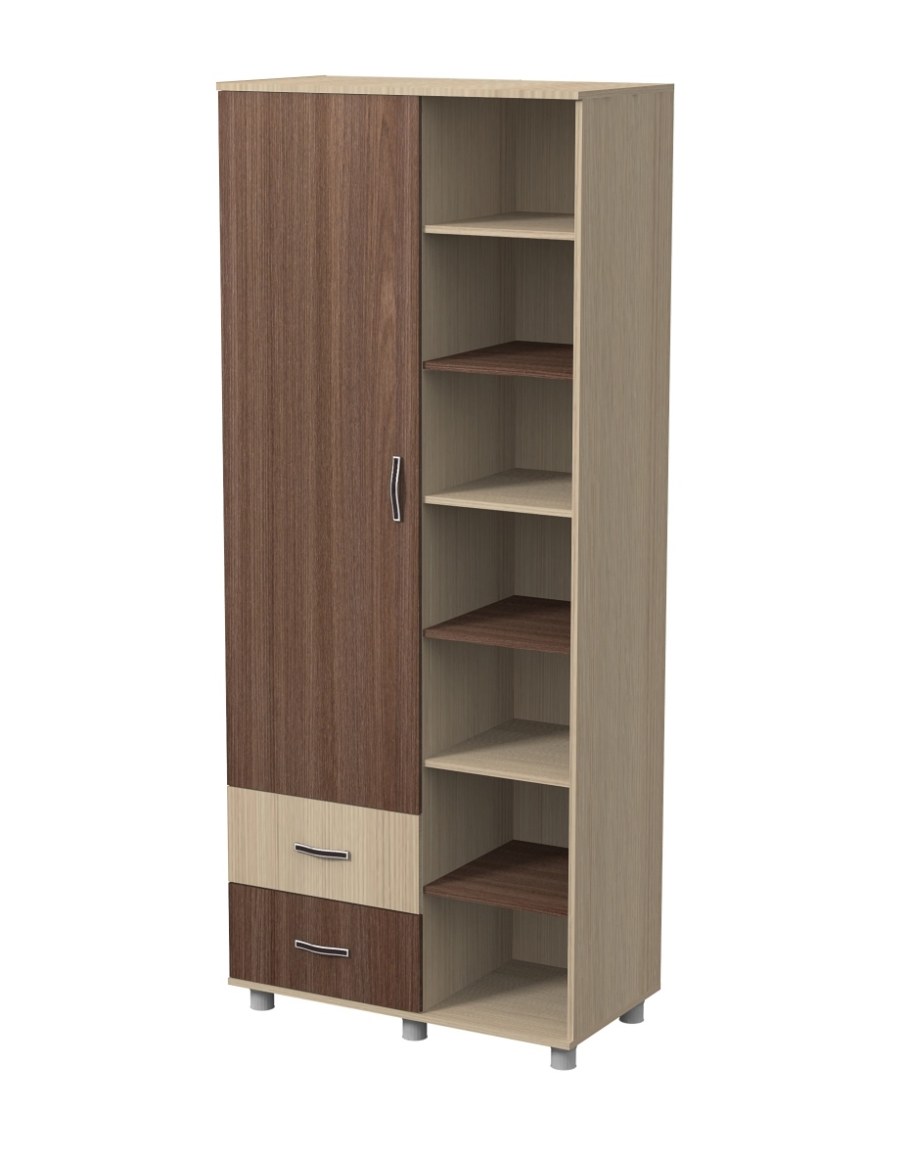 Однодверный шкаф-стеллаж Медея сб-3238 с полками