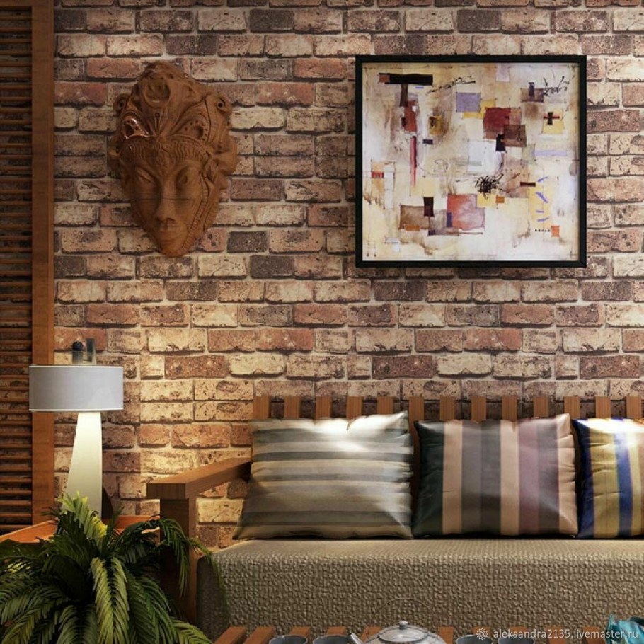Состаренный кирпич в интерьере