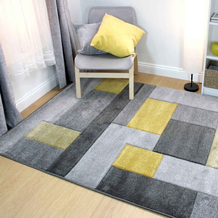 Ковер серо желтый