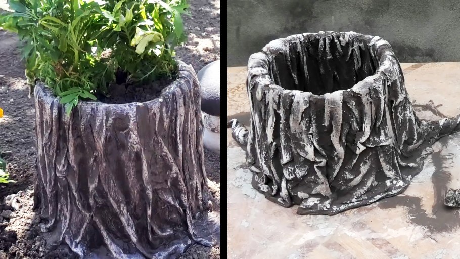 Пеньки из цемента для сада