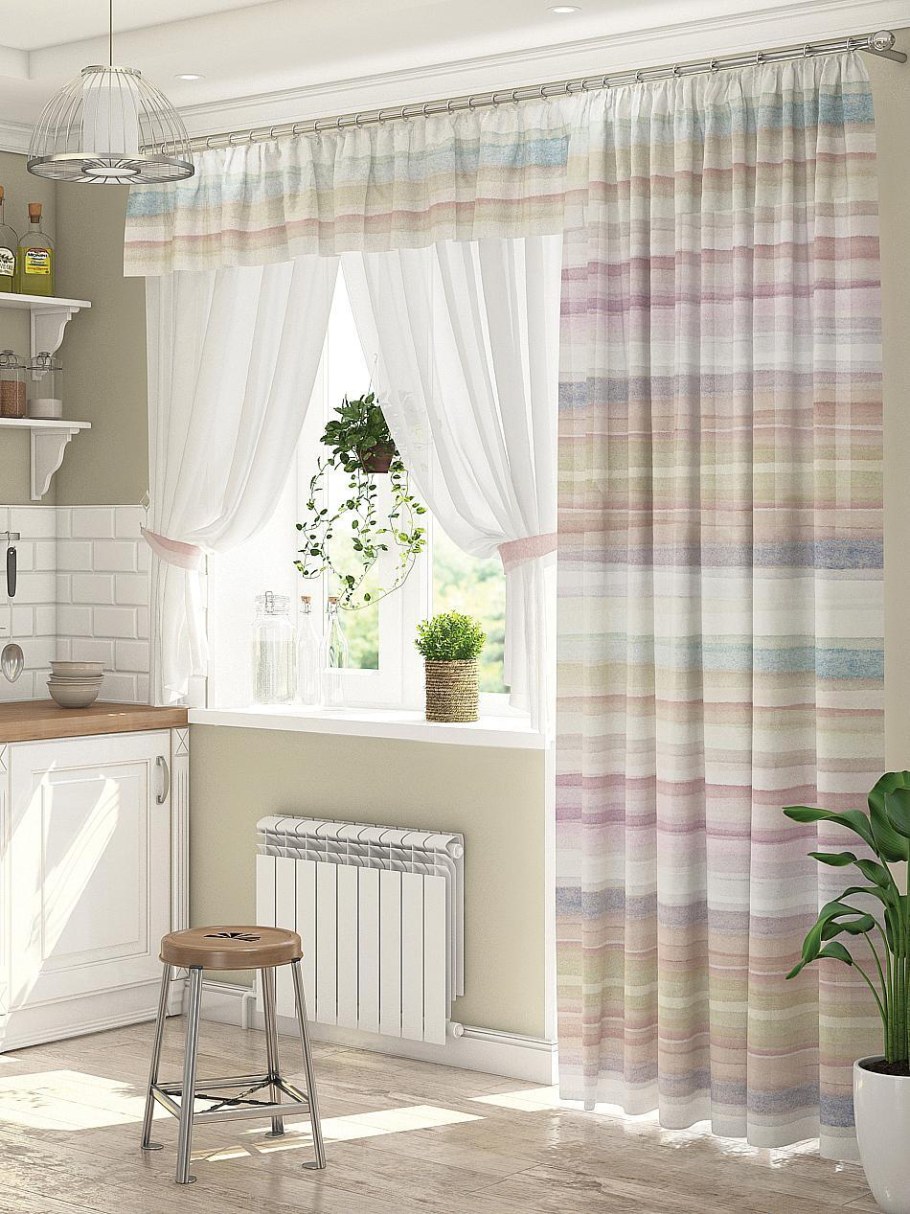 Комплект штор Ажур штора (147х267 см), тюль (294х160 см), габардин, ПЭ 100% 4441018