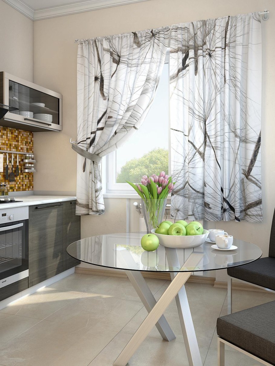 Шторы для серой кухни