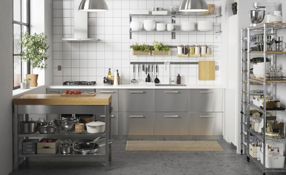 Металлическая кухня икеа Ворста