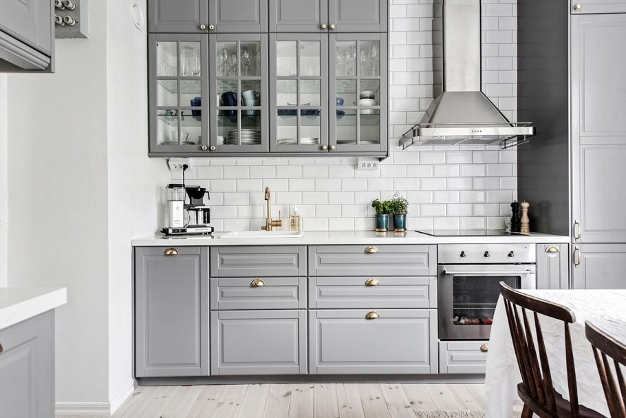 Кухни Будбин серая икеа 2020