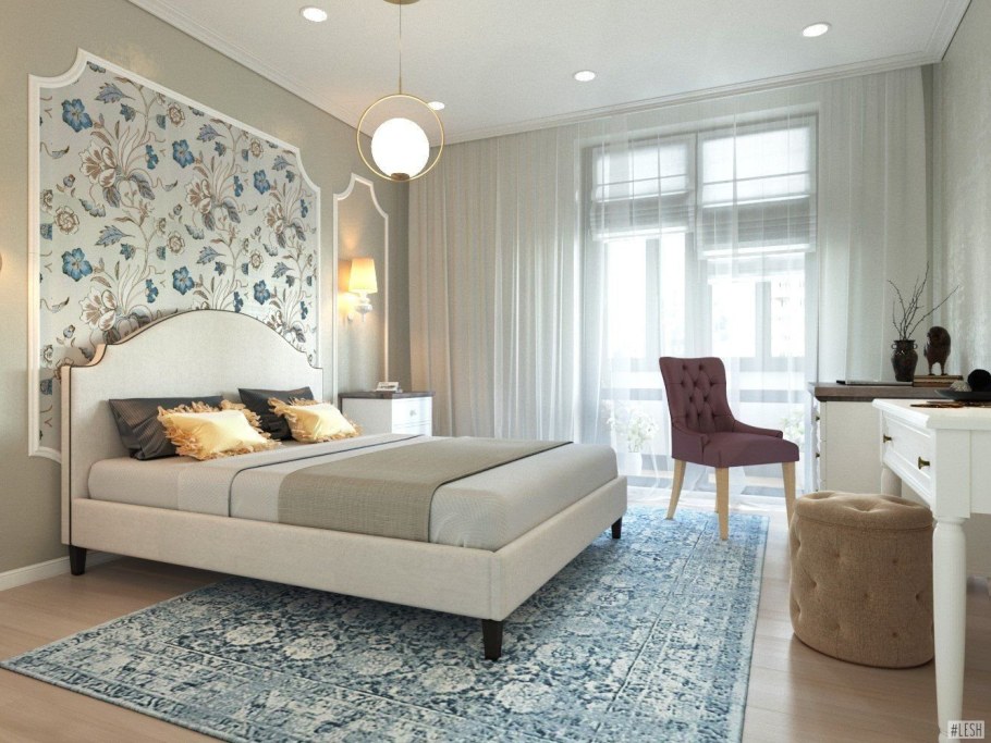 Акцентная стена в интерьере спальни