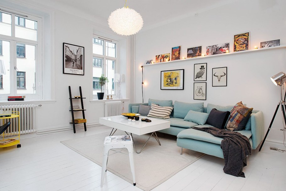 Интерьер гостинной в скандинавском стиле