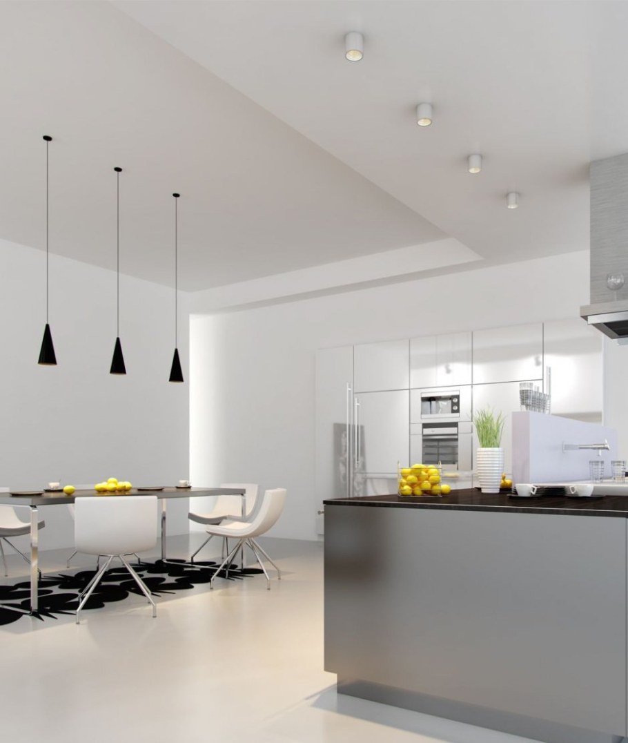 Светильники на кухне в интерьере