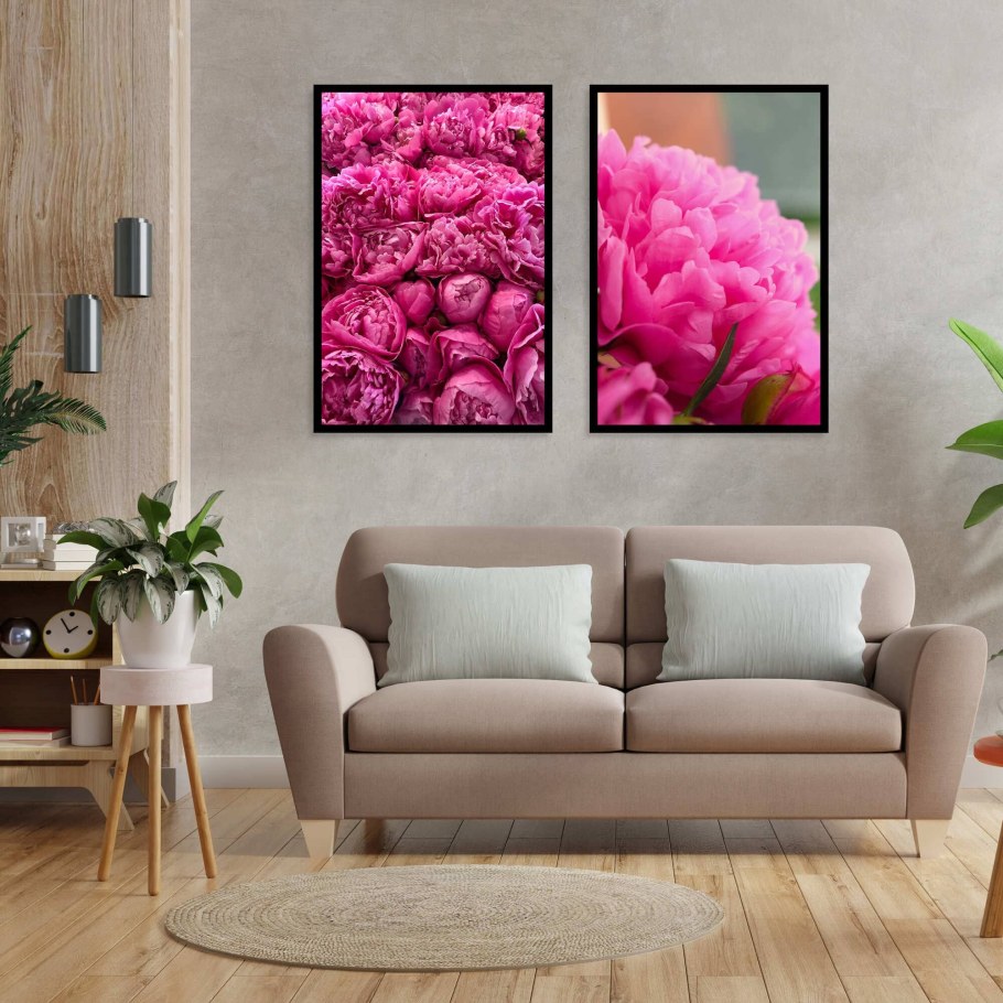 Постеры с пионами для интерьера на стену