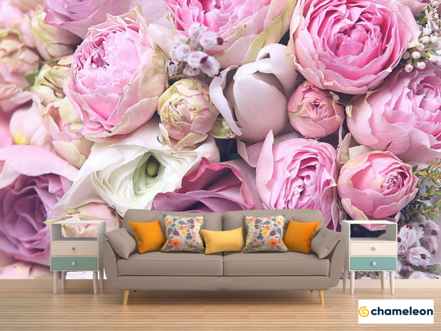 Фреска пионы