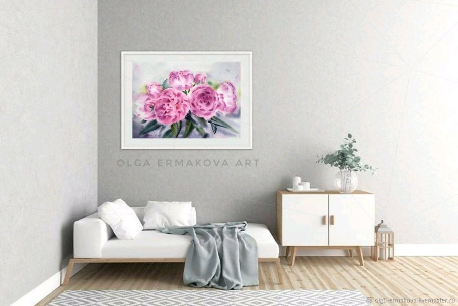 Пионы в интерьере