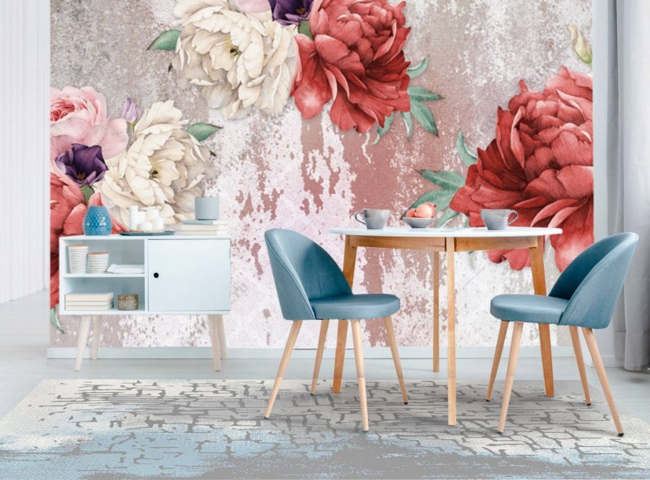 Фреска пионы