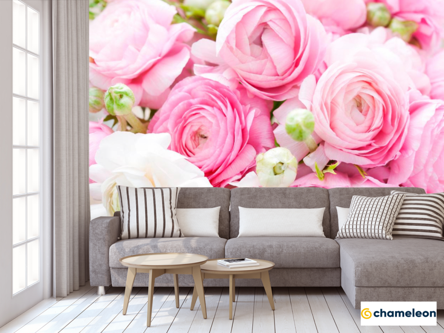 Фотообои с цветами в интерьере