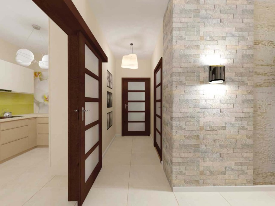 Декоративный камень в прихожей