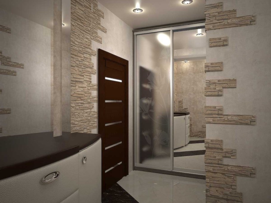 Декоративный камень серый прихожая в квартире