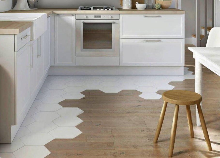 Плитка соты на кухне