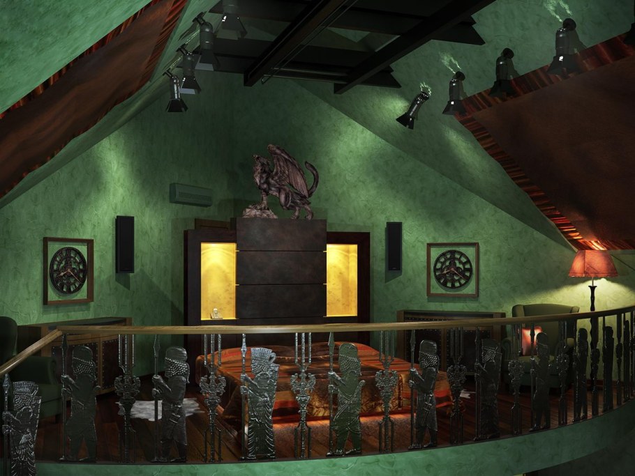 Спальня в стиле Гарри Поттера Слизерин