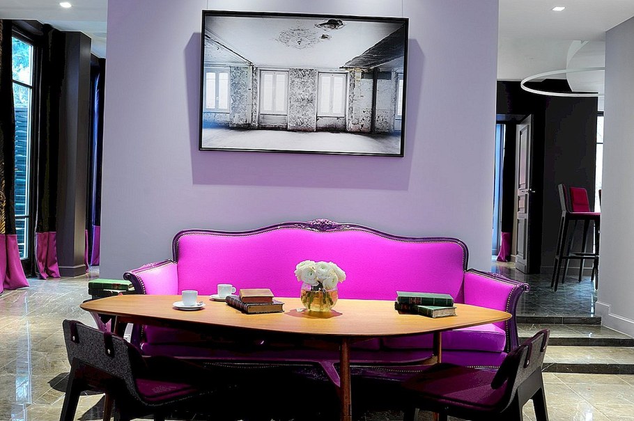 Сочетание малинового в интерьере