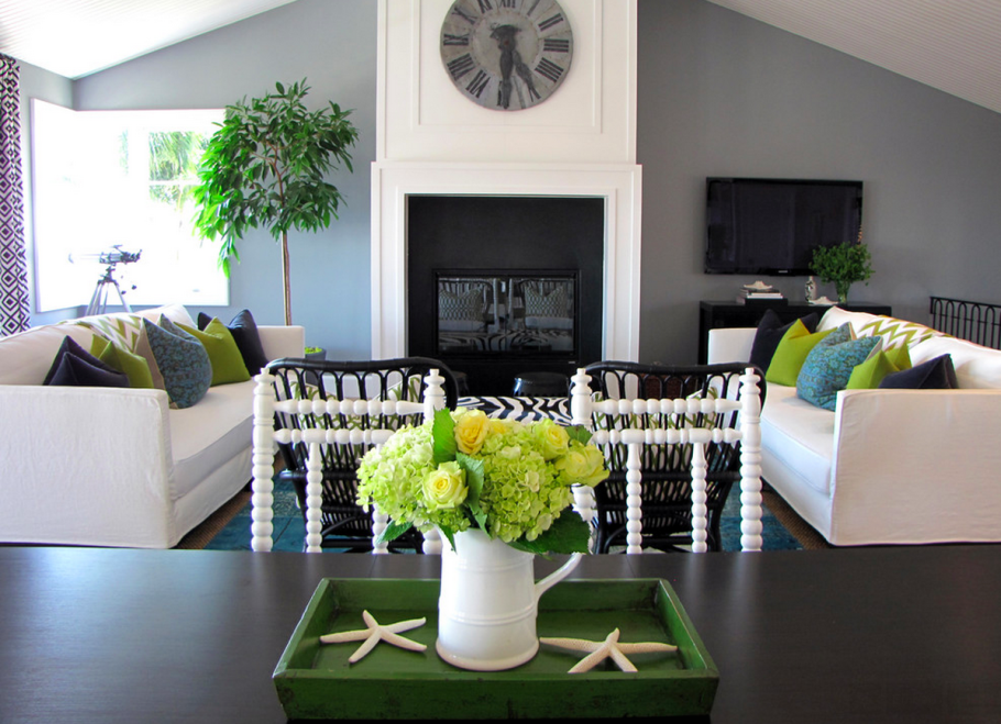 Цветы в интерьере гостиной