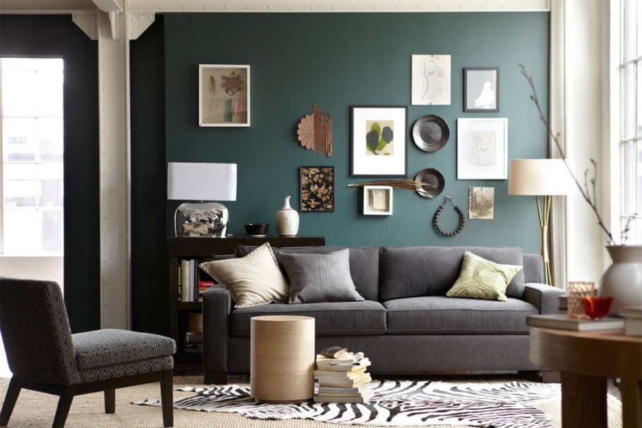 Серо зеленый интерьер