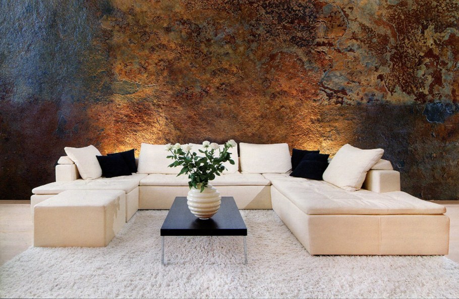 Фактурная штукатурка в интерьере